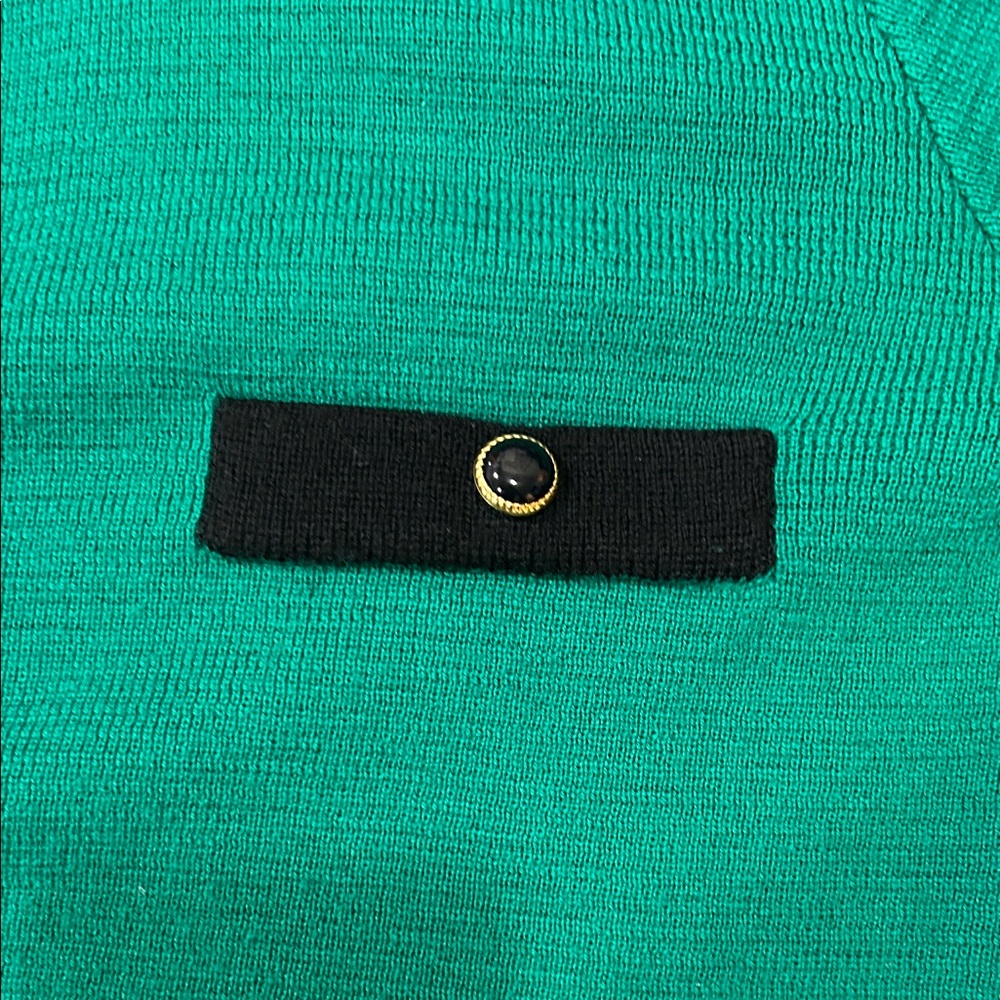 JH collectibles wool women Green and Black Cardigan Sweater, size S. - Picture 3 of 6